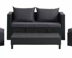 Loungeset TANE 4-sits 3-i-1 Svart 14 Loungeset TANE 4-sits 3-i-1 Svart -Sovrum Rea 157403