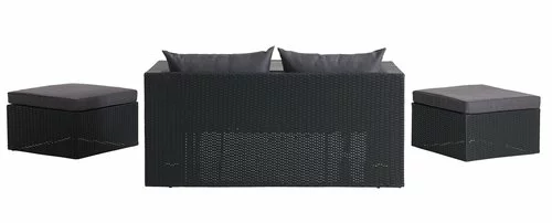 Loungeset TANE 4-sits 3-i-1 Svart 8 Loungeset TANE 4-sits 3-i-1 Svart - Bild 6