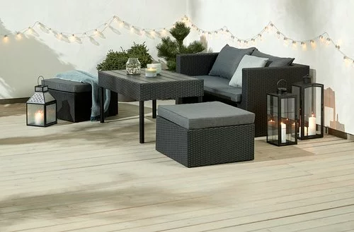 Loungeset TANE 4-sits 3-i-1 Svart 10 Loungeset TANE 4-sits 3-i-1 Svart - Bild 8