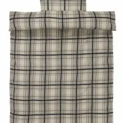 JYSK Påslakanset BRITT Flannel 150x210 Sand/blå