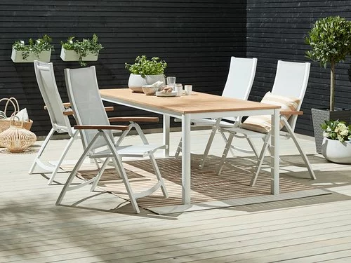 JUTLANDIA RAMTEN L206 Bord Hårdträ + 4 SLITE Positionsstol Vit 3 JUTLANDIA RAMTEN L206 Bord Hårdträ + 4 SLITE Positionsstol Vit