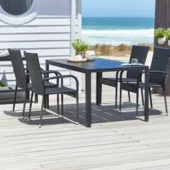 JUTLANDIA Bord MADERUP B90xL150 Svart -Sovrum Rea 160991