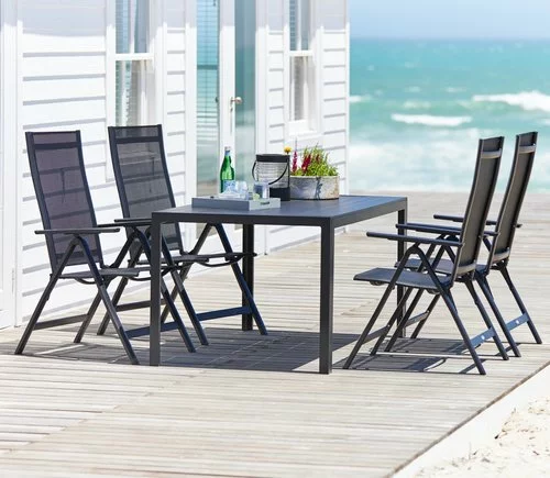 JUTLANDIA MADERUP L150 Bord Svart + 4 LOMMA Positionsstol Svart 3 JUTLANDIA MADERUP L150 Bord Svart + 4 LOMMA Positionsstol Svart