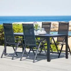 JUTLANDIA MADERUP L205 Bord Svart + 4 LOMMA Positionsstol Svart