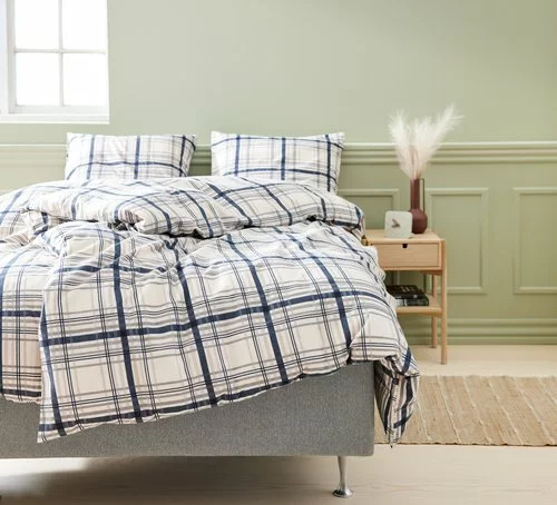 JYSK Påslakanset BRITT Flannel 150x210 Sand/blå 5 JYSK Påslakanset BRITT Flannel 150x210 Sand/blå - Bild 3