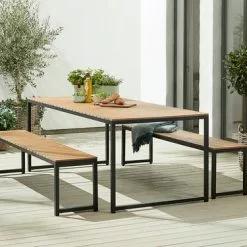 DAGSVAD L190 Bord Natur + 2 DAGSVAD Bänk Natur