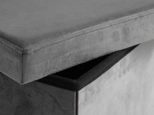 JYSK Internal Puff AUNING 38x38 M/förvaring Grå Sammet 4 JYSK Internal Puff AUNING 38x38 M/förvaring Grå Sammet - Bild 2