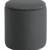 JYSK Internal Puff GISLEV Ø36 M/förvaring Asfaltfärgat Tyg -Sovrum Rea 162153
