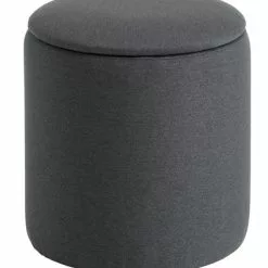JYSK Internal Puff GISLEV Ø36 M/förvaring Asfaltfärgat Tyg