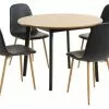 JEGIND Ø105 Bord Ek + 4 JONSTRUP Stol Svart/ek