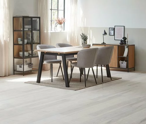 SKOVLUNDE L200 Bord Natur Ek + 4 RISSKOV Stol Ljusgrå 5 SKOVLUNDE L200 Bord Natur Ek + 4 RISSKOV Stol Ljusgrå - Bild 3