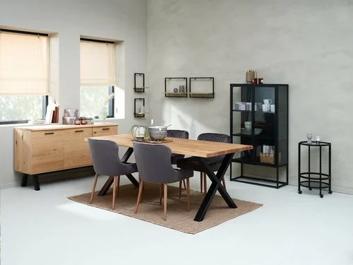 Royal Oak Skänk SANDBY 2 Dörrar + 3 Lådor Natur Ek/svart 5 Royal Oak Skänk SANDBY 2 Dörrar + 3 Lådor Natur Ek/svart - Bild 3