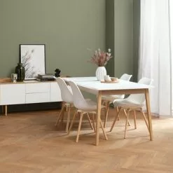 GAMMELGAB L160/200 Bord + 4 KASTRUP Stol Vit/ek 7 GAMMELGAB L160/200 Bord + 4 KASTRUP Stol Vit/ek -Sovrum Rea 165066