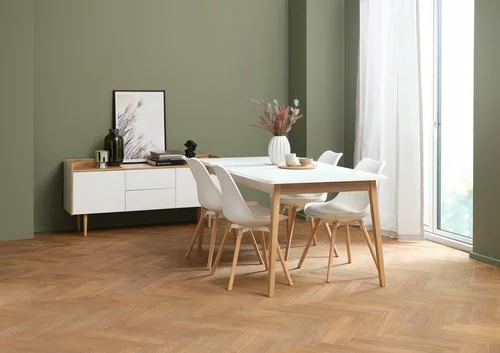 GAMMELGAB L160/200 Bord + 4 KASTRUP Stol Vit/ek 5 GAMMELGAB L160/200 Bord + 4 KASTRUP Stol Vit/ek - Bild 3