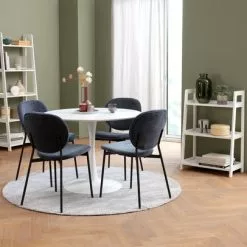 RINGSTED Ø100 Vit + 4 MANSTRUP Petrol -Sovrum Rea 165131