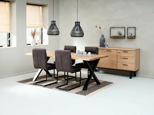 Royal Oak Skänk SANDBY 2 Dörrar + 3 Lådor Natur Ek/svart 13 Royal Oak Skänk SANDBY 2 Dörrar + 3 Lådor Natur Ek/svart - Bild 11