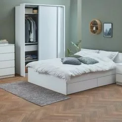 JYSK Internal Sängbord LIMFJORDEN 2 Lådor Vit 8 JYSK Internal Sängbord LIMFJORDEN 2 Lådor Vit -Sovrum Rea 165258