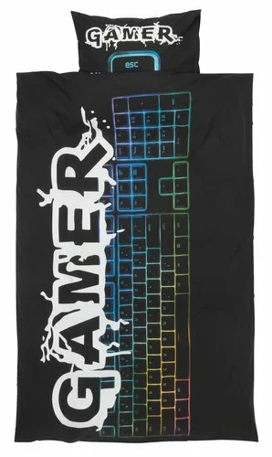 KRONBORG Påslakanset GAMING 150x210 Svart 3 KRONBORG Påslakanset GAMING 150x210 Svart