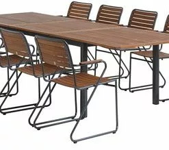 JUTLANDIA YTTRUP L210/300 Bord Hårdträ + 4 VAXHOLM Stapelstol Hårdträ -Sovrum Rea 176974