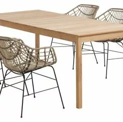 JUTLANDIA VESTERHAVET L210 Bord Teak + 4 ILDERHUSE Stol Natur 7 JUTLANDIA VESTERHAVET L210 Bord Teak + 4 ILDERHUSE Stol Natur -Sovrum Rea 176985