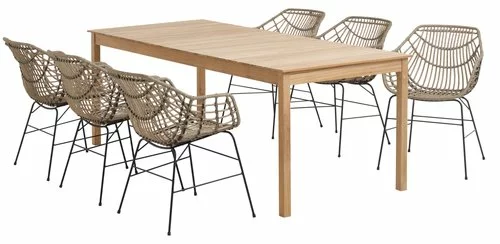 JUTLANDIA VESTERHAVET L210 Bord Teak + 4 ILDERHUSE Stol Natur 4 JUTLANDIA VESTERHAVET L210 Bord Teak + 4 ILDERHUSE Stol Natur - Bild 2