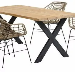 JUTLANDIA ELLEKILDE L180 Bord Teak + 4 ILDERHUSE Stol Natur -Sovrum Rea 177002