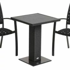 JUTLANDIA THY L60 Bord Svart + 2 JEKSEN Stol Svart -Sovrum Rea 177018