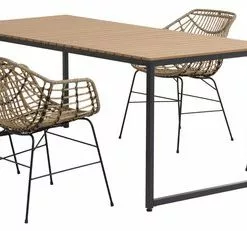 DAGSVAD L190 Bord Natur + 4 ILDERHUSE Stol Natur -Sovrum Rea 177071