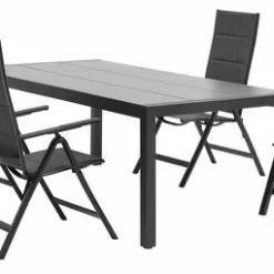 JUTLANDIA HAGEN L214 Bord Grå + 4 MYSEN Stol Grå -Sovrum Rea 177082