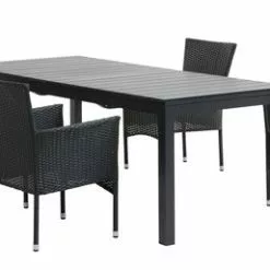 JUTLANDIA VATTRUP L206/319 Bord Svart + 4 AIDT Stol Svart -Sovrum Rea 178220