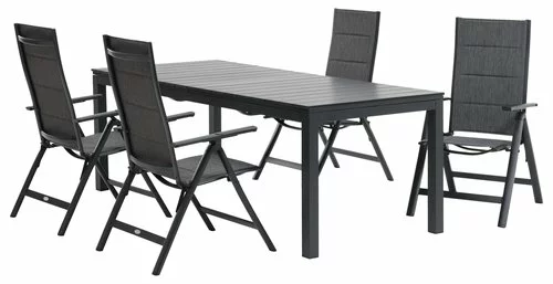 JUTLANDIA VATTRUP L206/319 Bord Svart + 4 MYSEN Stol Grå 4 JUTLANDIA VATTRUP L206/319 Bord Svart + 4 MYSEN Stol Grå - Bild 2