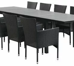 JUTLANDIA VATTRUP L206/319 Bord Svart + 4 AIDT Stol Svart -Sovrum Rea 178238