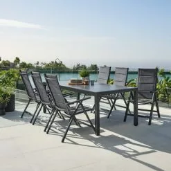 JUTLANDIA HAGEN L214 Bord Grå + 4 MYSEN Stol Grå -Sovrum Rea 178553