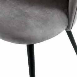 JYSK Internal Matstol KOKKEDAL Sammet Grå/svart -Sovrum Rea 179265