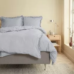 KRONBORG Påslakanset ELMA Tvättad Bomull 150x210 Ljuslila -Sovrum Rea 181608