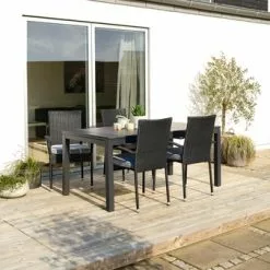 JUTLANDIA VATTRUP L170/273 Bord Svart + 4 GUDHJEM Stol Svart -Sovrum Rea 182112