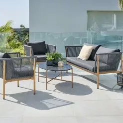 JUTLANDIA Loungeset BYMARKA 5-sits Snabbtorkande Grå