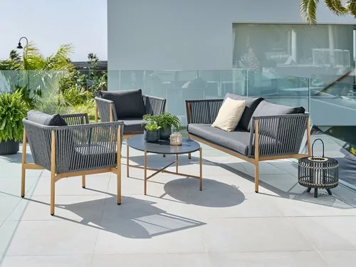 JUTLANDIA Loungeset BYMARKA 5-sits Snabbtorkande Grå 3 JUTLANDIA Loungeset BYMARKA 5-sits Snabbtorkande Grå