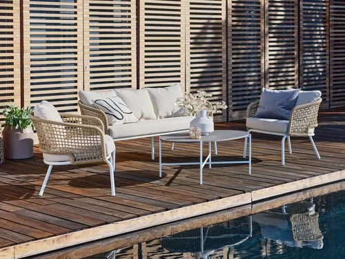 JUTLANDIA Loungeset DYVIG 5-sits Snabbtorkande Vit 3 JUTLANDIA Loungeset DYVIG 5-sits Snabbtorkande Vit