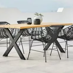 JUTLANDIA ELLEKILDE L180 Bord Teak + 4 ILDERHUSE Stol Svart