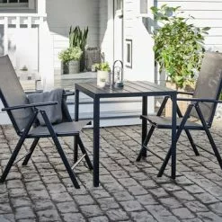 JERSORE L70 Bord Svart + 2 MELLBY Positionsstol Svart