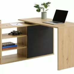 Skrivbord ULSTED 60-130x130-192 Ek/svart 9 Skrivbord ULSTED 60-130x130-192 Ek/svart -Sovrum Rea 182438