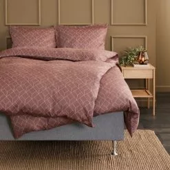 JYSK Påslakanset SINJA Satin 150x210 Taupe -Sovrum Rea 184792