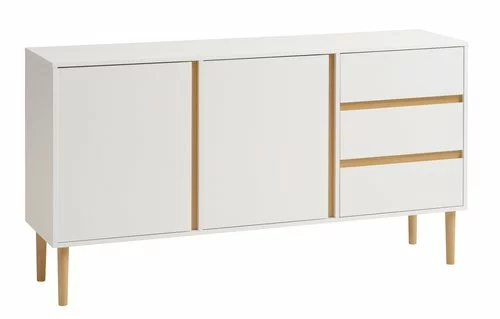 Skänk FENSMARK 2 Dörrar 3 Lådor Vit/ek 3 Skänk FENSMARK 2 Dörrar 3 Lådor Vit/ek