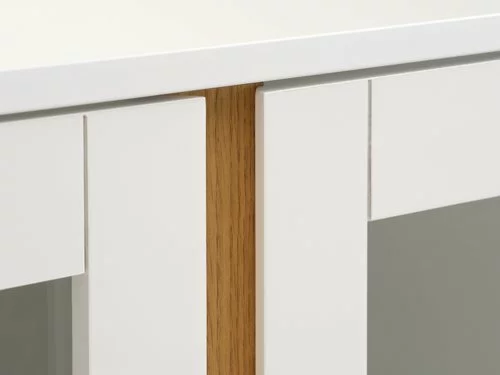 Vitrinskåp FENSMARK 2 Dörrar Vit/ek 6 Vitrinskåp FENSMARK 2 Dörrar Vit/ek - Bild 4