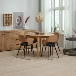 Royal Oak Matstol HVIDOVRE Ek/svart Tyg -Sovrum Rea 186229 2