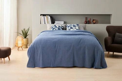 Sängöverkast MYSKE 240x260 Blå 4 Sängöverkast MYSKE 240x260 Blå - Bild 2