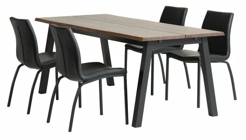 SKOVLUNDE L200 Bord Mörk Ek + 4 ASAA Stol Svart 3 SKOVLUNDE L200 Bord Mörk Ek + 4 ASAA Stol Svart