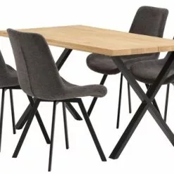 ROSKILDE L140 Natur Ek + 4 HYGUM Grå/svart