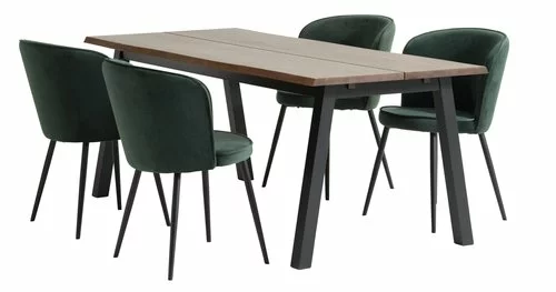 SKOVLUNDE L200 Bord Mörk Ek + 4 RISSKOV Stol Mörkgrön 3 SKOVLUNDE L200 Bord Mörk Ek + 4 RISSKOV Stol Mörkgrön